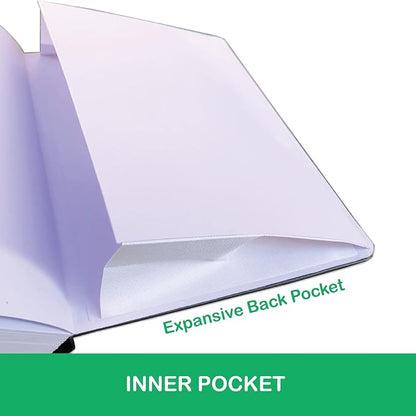 BUKE Dotted Notebook Journal 180GSM Bamboo Thick White Paper 160 Pages 5 * 5MM Dot Grid, Lay Flat Binding,Colored Silver Edges, Bookmarks and Expandable Back Pocket (BKP-4) ROSE