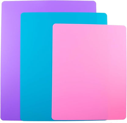 3 Pieces Flexible Cutting Board mats, Plastic Cutting Boards for Kitchen Cooking, Cutting board sheets for Meat and Vegetables, Dishwasher Safe