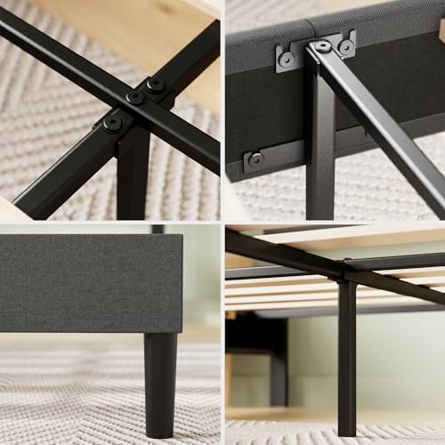 Piper Upholstered Platform Bed with Paneled Headboard, Full