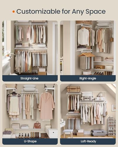 Closet System, Closet Insert Organizer, 3-6 ft Closet Shelves