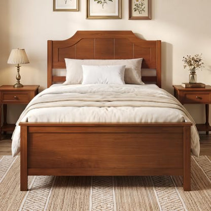 Queen Bed Frame, Platform Bed w/Headboard & Solid Wood Legs