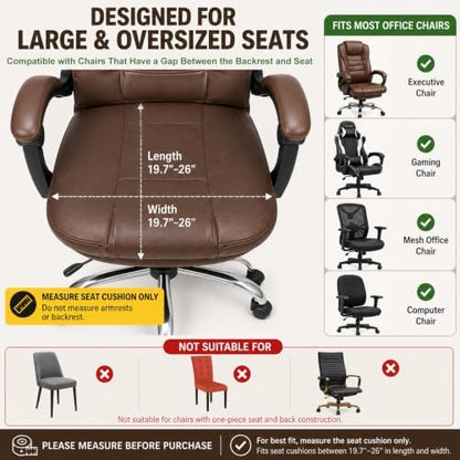 NeColorLife Large Waterproof PU Leather Office Chair Seat Cover