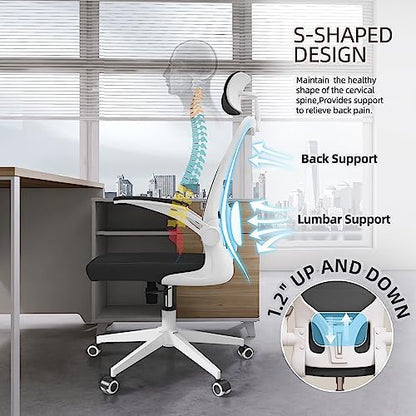 Office Chair Desk Chair with Adjustable Lumbar Support & Headrest