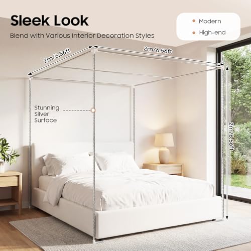 Canopy Bed Frame Post Stainless Steel Canopy Frame Poles Queen King Size