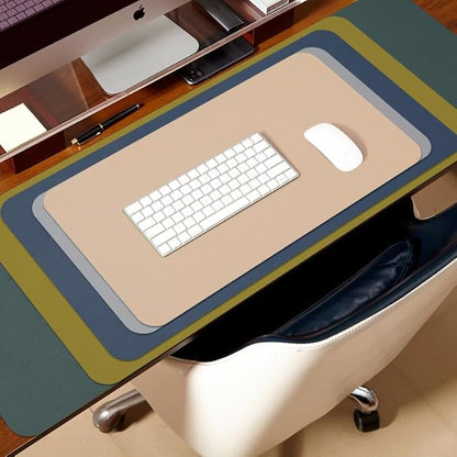 Leather Desk Mat - Non-Slip PU Pad for Home and Office - Ideal for Large Mouse Pad and Desk Mats (Olive Green, 36"x 17")