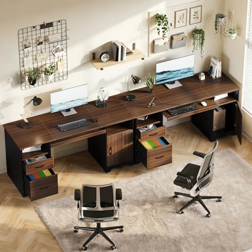 59" Office Desk with File Drawer, Keyboard Tray & 2 Drawers, Cherry