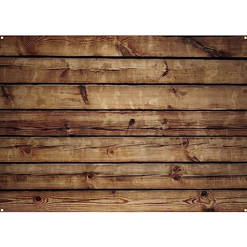 Peryiter Wood Backdrop Wooden Wall Background Rustic Backdrop Durable Polyester Fabric Photography Supplies for Party, Wedding Baby Photoshoot(8 x 6ft,Brown) - color: Brown, size: 8 x 6ft
