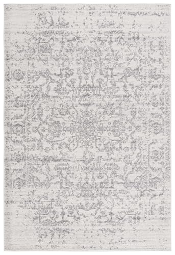 SAFAVIEH Madison Area Rug 6'7"x9'2", Silver & Ivory MAD603G