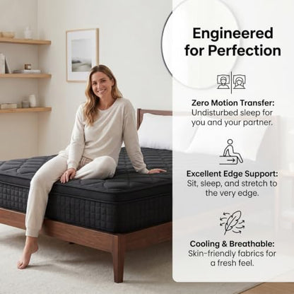 10 Inch King Size Mattress, Hybrid Memory Foam Mattress