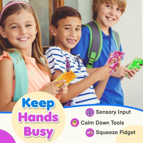 Squishy Sensory Fidget Autism Toys for Kids: Sensory Toys for Special Need 6 Pack Maze - Quiet Fidgets Sensory Filled Goo for Calming Down Classroom, Adult Office,Travel Essentials, Kid Students Gifts