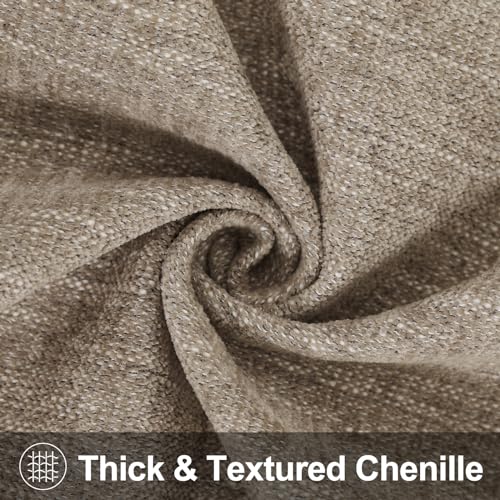 Fall Khaki Chenille Throw Pillow Covers 18x18 Set of 2