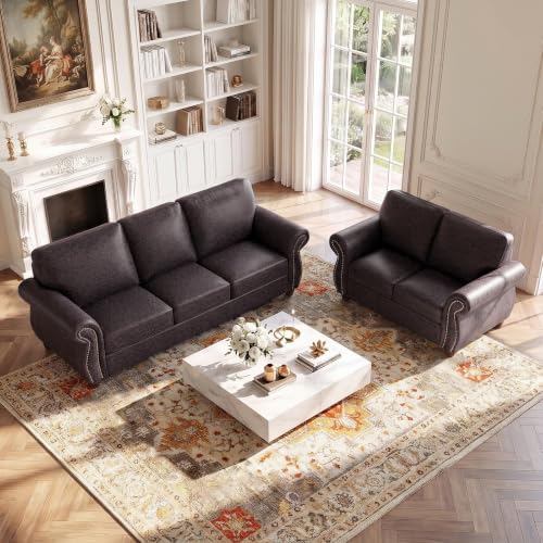 2 Pieces Modular Loveseat Couch & 3-Seat Sofa Set for Living Room