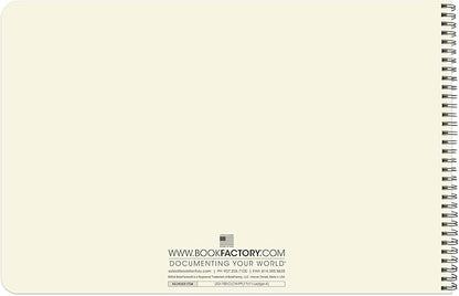 BookFactory Accounting Ledger Notebook/Large 4 Column Accounting Ledger Columnar (Four Columns) Log Book - 17'' x 11'', 100 Pages, Wire-O Landscape Format (Made in USA)