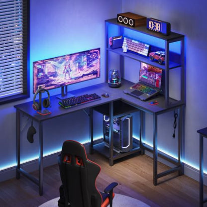 53" L Shaped Gaming Desk Reversible Corner Desk for Home Office