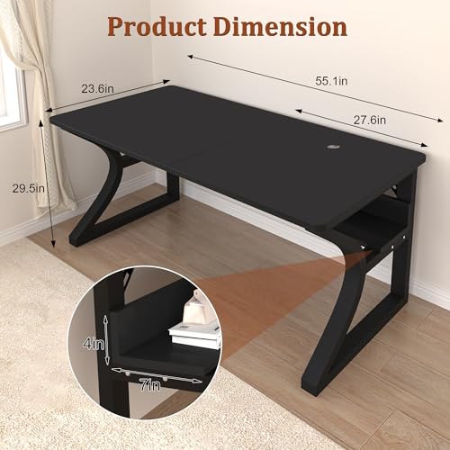 Computer Desk, 55 X 23.6'' Home Office Desks Writing Table