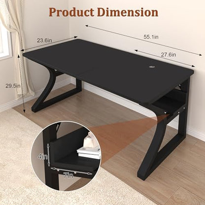 Computer Desk, 55 X 23.6'' Home Office Desks Writing Table