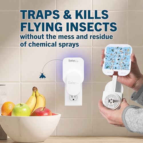 Safer Home Flying Insect Trap, Plug-in Fruit Fly Trap for Indoors, 2-Pack