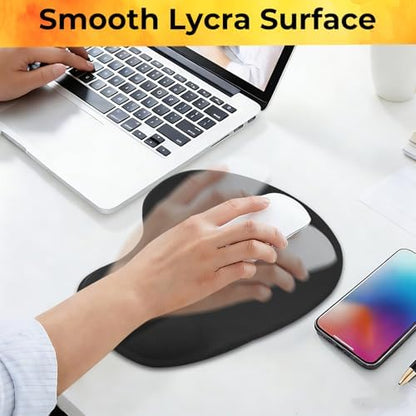 Mouse Pad with Wrist Support, 2-Pack Ergonomic Mousepad with Wrist Rest, Gaming Mouse Pad with Non-Slip PU Base, Relieve Pain Relief, for Home Office Computer Laptop, Black