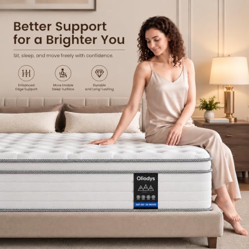 Full Mattress 12 Inch, Hybrid Spring Mattress, Medium Firm