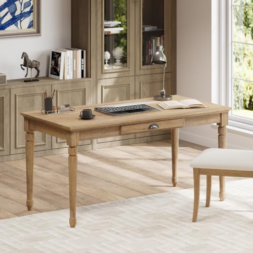 Somi Home Office Writing Desk with Drawer, Wooden Computer Desk with Storage, Study Table for Working Space, Seadrift