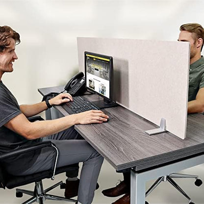 OBEX Free Standing Desk PET Privacy Screen, Table Top Home & Office Furniture Partitions and Dividers, Portable Workstation Freestanding Panels, 18" x 24" Sand