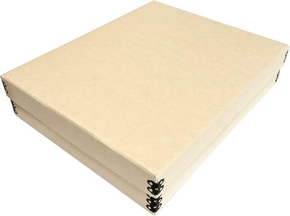 Lineco Museum Archival Storage Box, 11.75x14.75x3 in. Drop Front Design. Acid-Free with Metal Edge. Organize Photos, Pictures, Prints, Documents, Crafts, DIY. Tan, 1 Pack