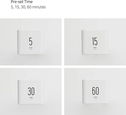 mooas Multi Clock Time Cube Timer (White), Alarm & Backlight Desk Productivity for ADHD Kids Classroom Study, Kitchen, Cooking, Desk, Office, Time Management 5,15,30,60 min Timer Various Setting