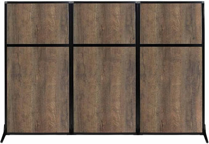 Versare Workstation Partition | Portable Wall Divider | Modern Office Cubicle | Free Standing Privacy Screen | Flexible Work Space | 99" x 70" Urban Oak Wood Grain Panels No Window
