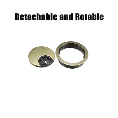 TuTuYa 4PCS Desk Grommet, Bronze Desk Grommet 2Inch(50mm) Desk Cable Grommet Desk Cable Hole Covers with Hole Saw, Ideal Solution for Office and Home Table Cable (Bronze,2 Inch)