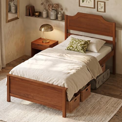 Queen Bed Frame, Platform Bed w/Headboard & Solid Wood Legs