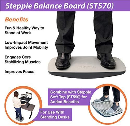 Victor Steppie Balance Board, 22-1/2" by 14-1/2" by 2-1/8", 2 Tone Gray