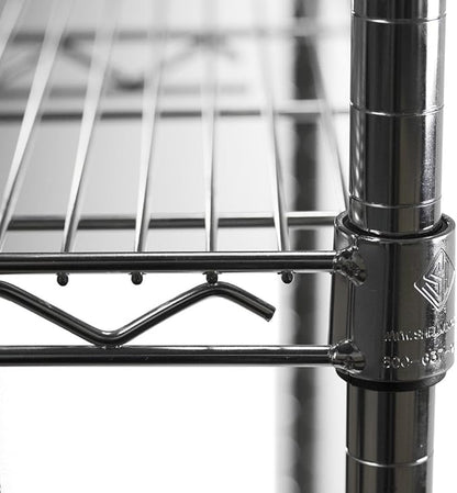 Shelving Inc. 8"d x 30"w x 34"h Chrome Wire Shelving with 3 Tier Shelves, Weight Capacity 800lbs, Evenly Distributed