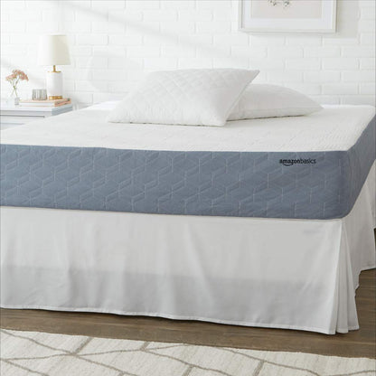Medium-Firm Memory Foam Mattress with Cooling Gel, CertiPUR-US Certified Foam, Full Size, 75 x 54 x 10 inches, White/Gray