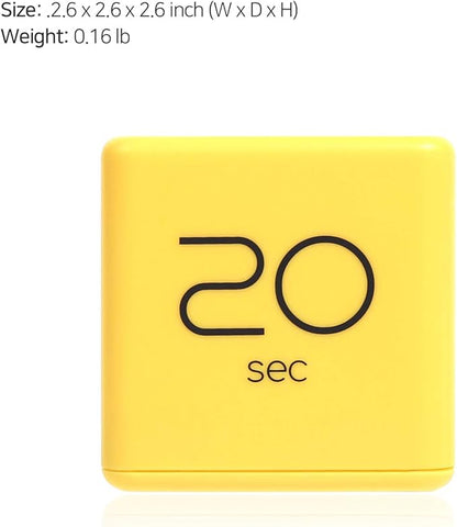 mooas Cube Timer (Yellow), Timers Cube Flip Block Timers Productivity Gravity Sensor Time Management for Kids ADHD Classroom Kitchen Desk Workout Cooking Study 10, 20, 30, 60 Seconds Timer Setting