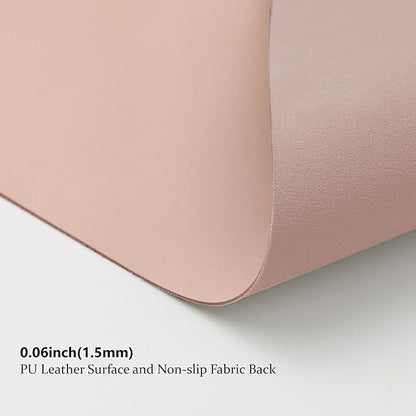 Leather Desk Mat - Non-Slip PU Desk Pad for Office and Home - Desk Organization and Accessories - Ideal for Large Mouse Pad and Desk Mats on Top of Desks (Pink,27.6"x 13.8")