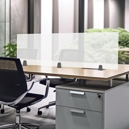 Desk Divider for Students and Desk Privacy Panel, Frosted Acrylic Plexiglass Shield with Clamps for Offices Schools Call Centers, Ideal Cubicle Light Shield - 60”L X18”W
