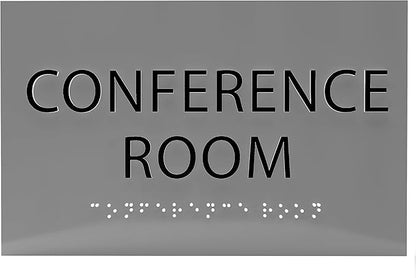 ADA CENTRAL SIGNS - 6" X4" Conference Room Sign - ADA Compliant Tactile Graphics Grade 2 Braille Text Privacy Sign | Wall Mount Plastic Meeting Signs For Schools, Hospitals, Offices, and Apartments