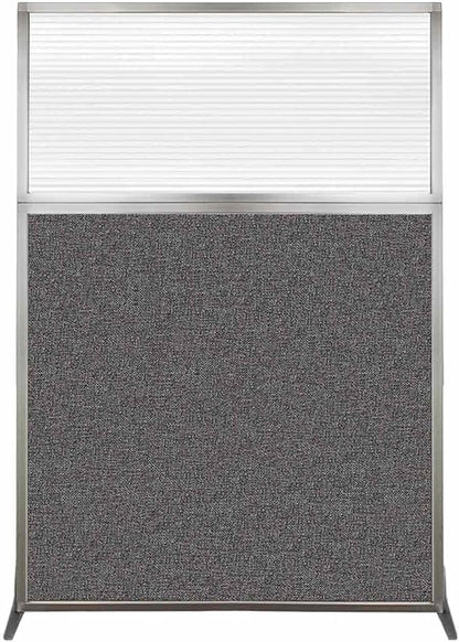 Versare Hush Screen Portable Room Divider | Workstation Wall Divider | Freestanding Privacy Hush Panels | Clear Fluted Windows | Fabric Office Divider Screen | Great for Room Separation