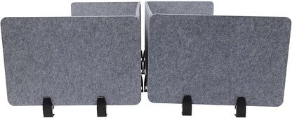 ReFocus Raw Clamp-On Acoustic Desk Divider Mounted Privacy Panel Set – Reduce Noise & Visual Distractions for Office, Study (Castle Gray, 2× Long (59"×16") + 4× Short (23.6"×16"))