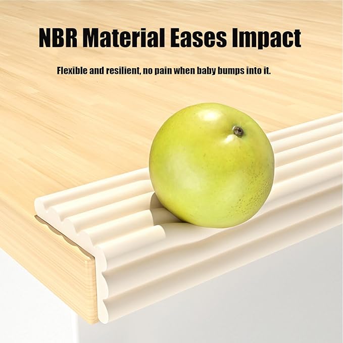 Soft Extra-Wide Edge Protector for Baby, 6.5ft Baby Proofing Edge Guards Padding Self-Adhesive Double Sided Tape,Proof Foam Padding for Sharp Edges, Table, Desk, Furniture Light Green