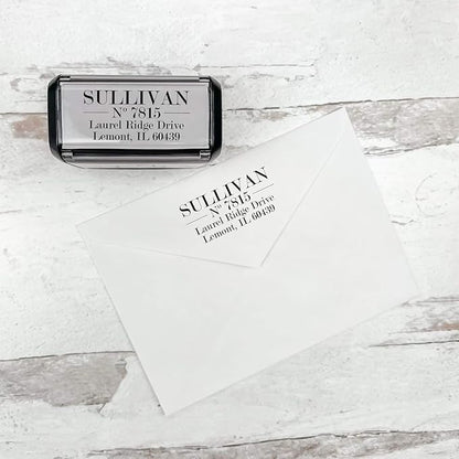 Self Inking Modern Address Stamps | Custom Return Address Stamper (Traditional Serif, Xtra Large)
