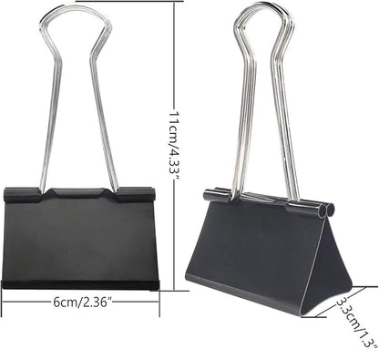 DSTELIN Extra Large Binder Clips 2.4-Inch (12 Pack), Big Paper Clamps for Office Supplies, Black