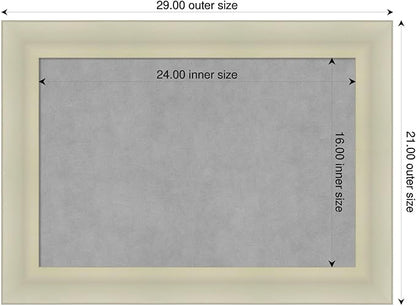 Amanti Art Silver Framed Magnetic Board 21x29 Medium Vision Board for use with Magnets, 100% Metal Sheet to Display Items as Office Decor or for Home Organization in mudroom, Kitchen or Kids Room
