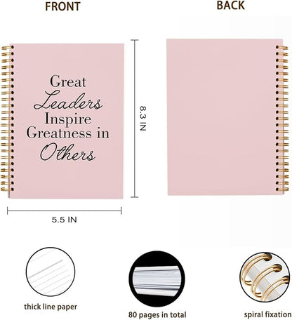 OXW Blush Notebooks for Work, Employee Appreciation Gifts, Leadership Gifts Notebook Journal for Writing Meeting Office, Thank You Gifts for Women Men Leader Mentor Boss Manager, 5.5"x8.3"