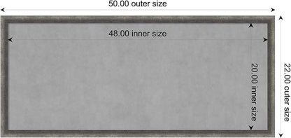 Amanti Art Grey Framed Magnetic Board 22x50 Oversize Vision Board for use with Magnets, 100% Metal Sheet to Display Items as Office Decor or for Home Organization in mudroom, Kitchen or Kids Room