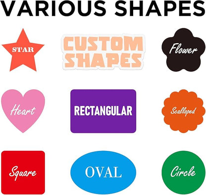 AHEADGOODS Custom Stickers - Personalized Labels, Customized Stickers with Any Design Image Logo Text, 100 Labels (Scalloped, 4"x4")