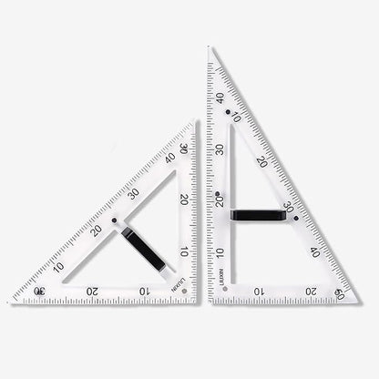 Magnetic Geometry Tool, Protractor, Triangle Rulers Easy Attachment Blackboard Measurement Kit, Teacher Board Protractor Multi-Purpose Kit Large (Transparent-2pc)