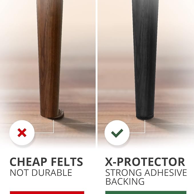 235 pcs Felt Furniture Pads Brown & Black X-Protector! Huge Quantity of Furniture Pads for Hardwood Floors – Your Ideal Wood Floor Protectors for Furniture. Protect Any Type of Hard Floor!