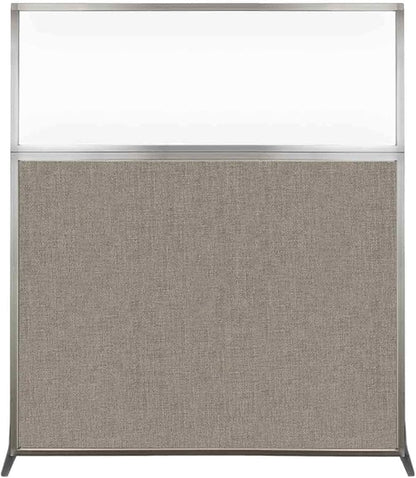 Versare Hush Screen Portable Room Divider | Workstation Wall Divider | Freestanding Privacy Hush Panels | Clear Windows | Fabric Office Divider Screen | Great for Room Separation