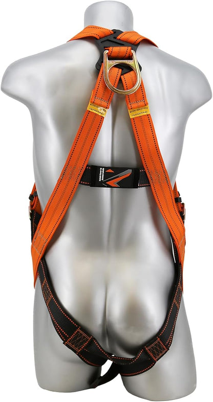 Malta Dynamics Warthog Safety Harness Fall Protection, Pass-Thru Leg Buckles, Full Body Harness - OSHA/ANSI Compliant